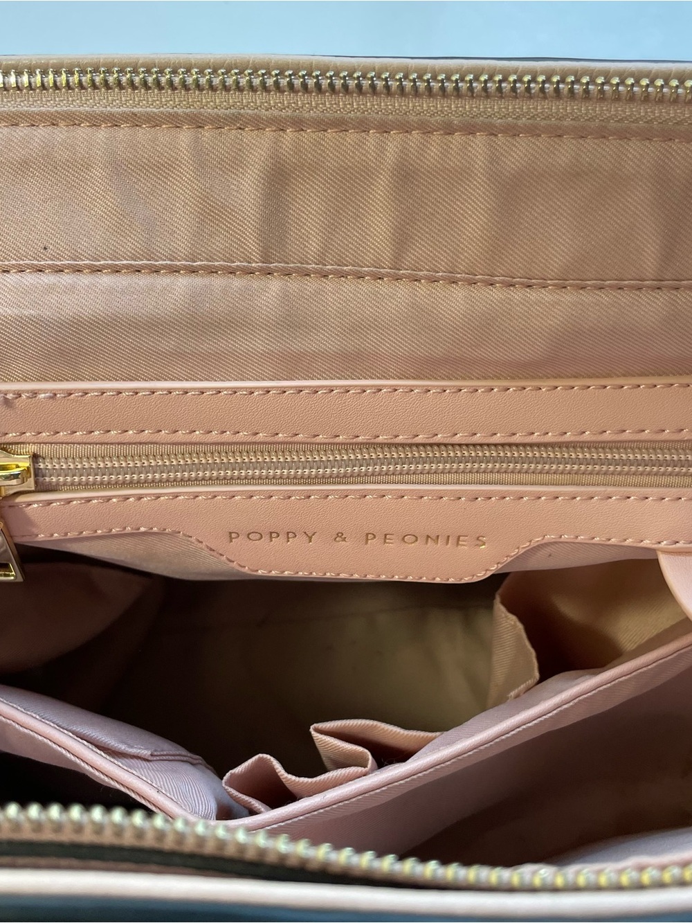 ⁠Poppy & Peonies Go-Getter Tote Bag Blush Pink Vegan Leather Travel - Picture 8 of 16